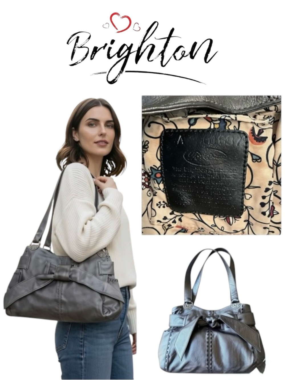 Brighton Cleo Bow Leather Bag